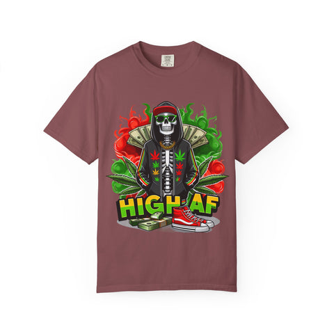 High AF Unisex Garment-Dyed T-Shirt - Fun & Edgy Style for Cannabis Enthusiasts