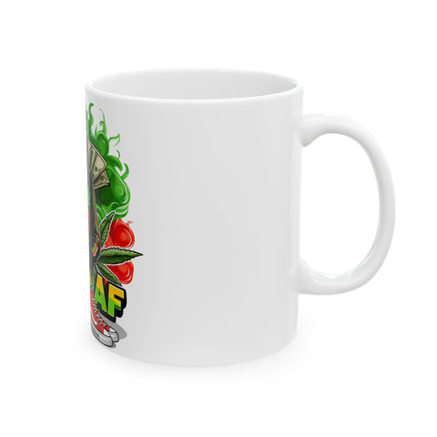 High AF Ceramic Mug - 11oz & 15oz | Unique Cannabis Design for Smokers & Chill Vibes