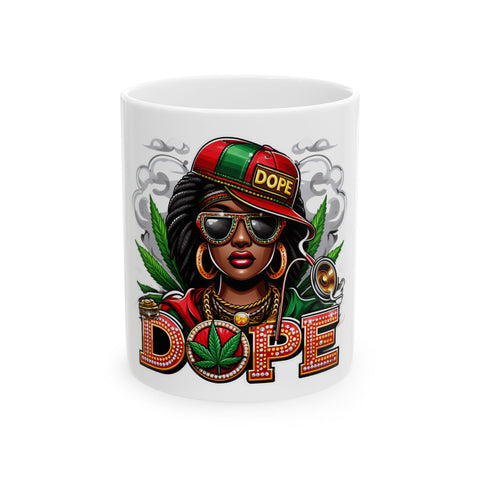 Dope Cannabis Ceramic Mug - 11oz & 15oz - Perfect for Stoners, Gifts & Coffee Lovers