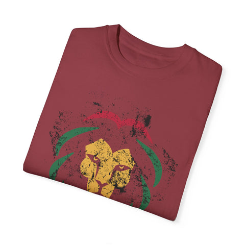 Reggae Lion Unisex Garment-Dyed T-Shirt - I Red I Blood I Love