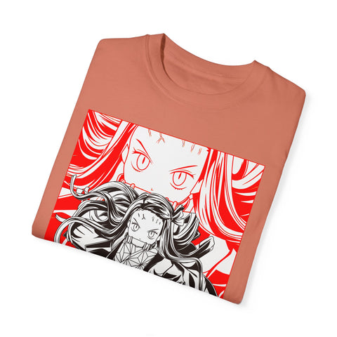 Anime-Inspired Unisex Garment-Dyed T-Shirt - Bold Character Design