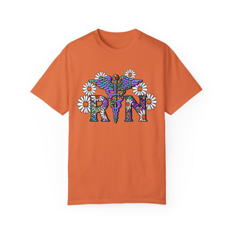 Boho Floral Graphic T-Shirt for Hippie Vibes – Rainbow RN Design