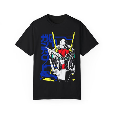 Anime-Inspired Unisex Garment-Dyed T-Shirt - Mecha Design