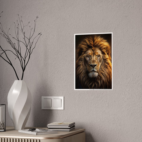 Majestic Lion Gloss Poster - Bold Animal Art for Home Decor