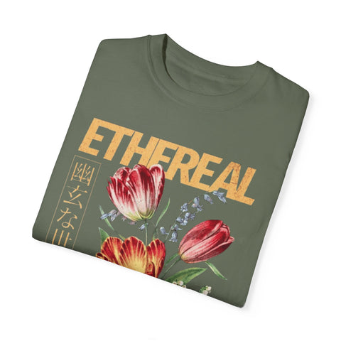 Ethereal Floral Unisex Garment-Dyed T-Shirt