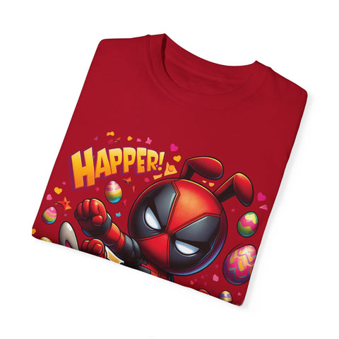 Funny Deadpool Easter T-Shirt - Unisex Garment-Dyed Tee for Comic Fans