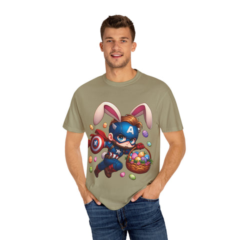 Easter Bunny Captain T-Shirt - Fun Unisex Garment-Dyed Tee