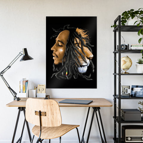 Reggae Lion Art Poster - Glossy Decor for Music Lovers