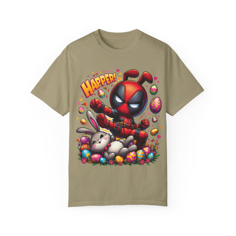 Funny Deadpool Easter T-Shirt - Unisex Garment-Dyed Tee for Comic Fans
