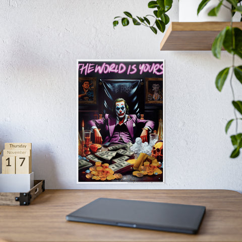 Vibrant Joker Gloss Poster - 'The World Is Yours' Wall Art