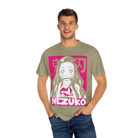 Nezuko Anime T-Shirt - Unisex Garment-Dyed Tee for Fans