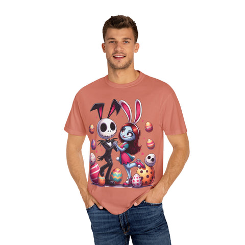 Easter-Themed Unisex T-Shirt with Bunny & Skeleton Print