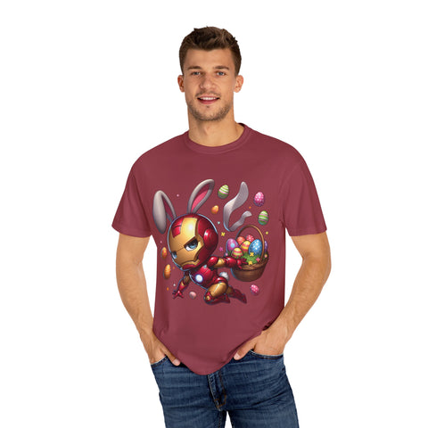 Easter Bunny Iron Man T-Shirt - Unisex Garment-Dyed Tee