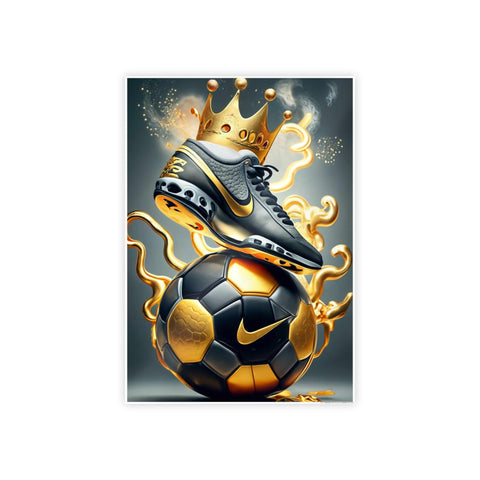 Sporty Crowned Soccer Gloss Poster - Perfect for Sports Fans