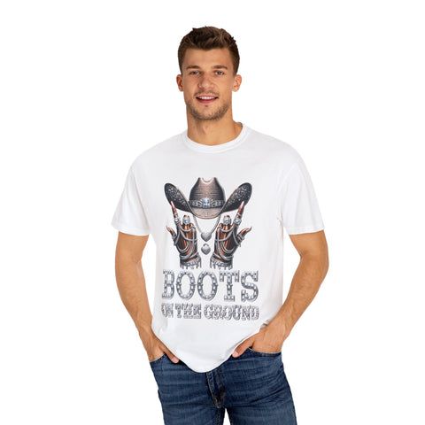 Country-Inspired Unisex T-Shirt - 'Boots on the Ground' Design