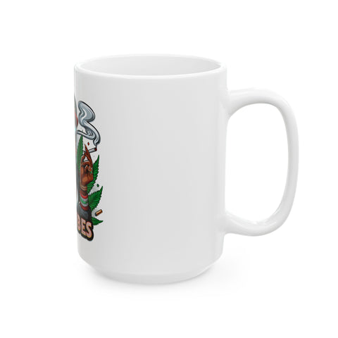 Good Vibes Ceramic Mug - 11oz & 15oz | Cannabis-Inspired Gift for Coffee Lovers