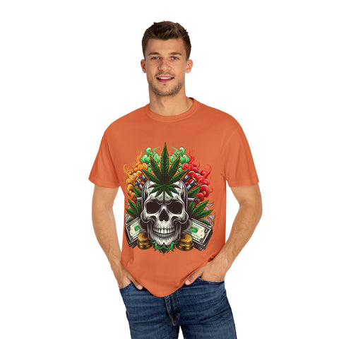 Skull & Cannabis Unisex T-Shirt - Bold Graphic Tee for Cannabis Enthusiasts