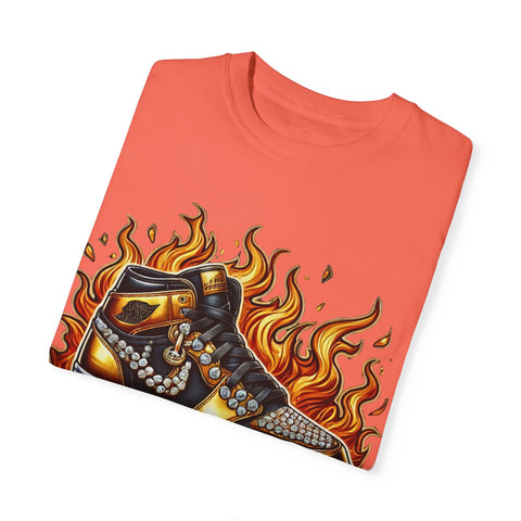 Unisex Garment-Dyed T-Shirt - 'On Fire' Graphic Tee for Sneaker Enthusiasts