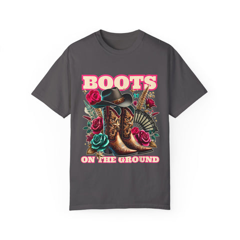 Western Style Graphic Tee - "Boots on the Ground"