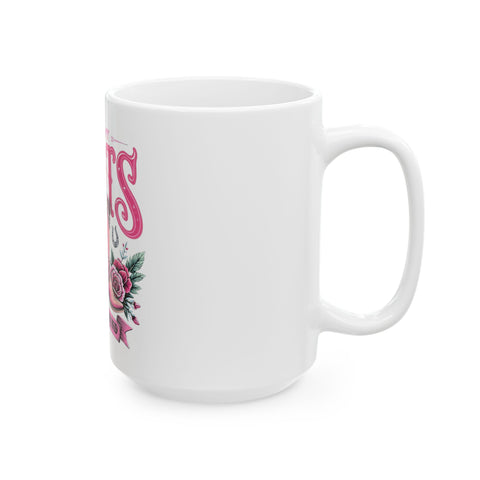 Boho Floral Ceramic Mug - Perfect Gift for Coffee Lovers and Bohemian Decor