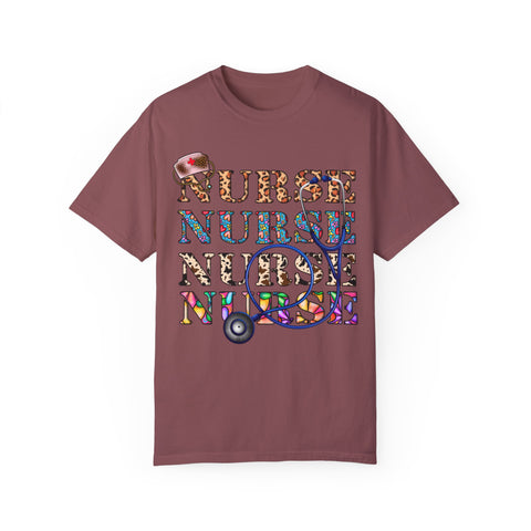 Colorful Nurse T-Shirt - Unisex Garment-Dyed Tee for Healthcare Workers