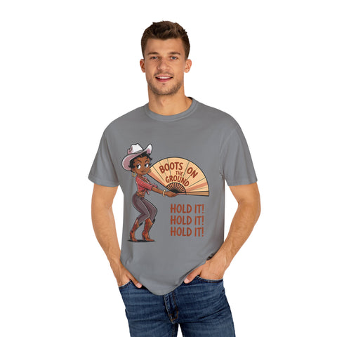 Boots on the Ground Unisex T-Shirt - Rustic Cowboy Vibe, Perfect for Festivals and Casual Outings