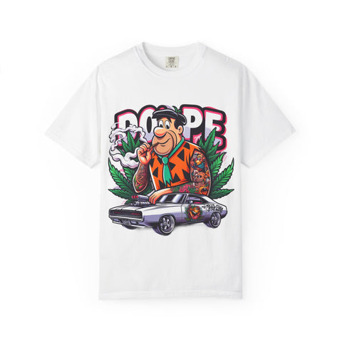 Retro Cool Unisex Garment-Dyed T-Shirt - 'Dope' Graphic with Classic Car