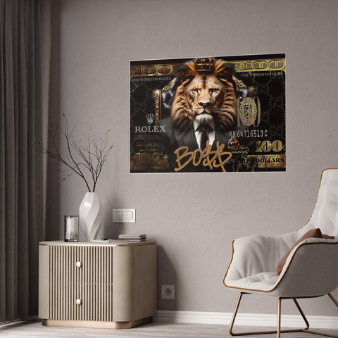 Boss Lion Gloss Poster - Motivational Wall Art for Ambitious Spaces