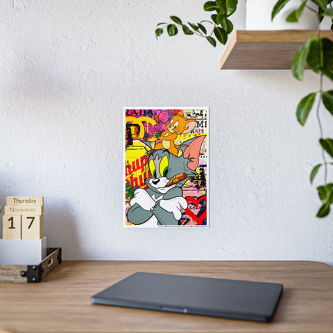 Retro Cartoon Gloss Poster - Tom & Jerry Art Print for Home Decor