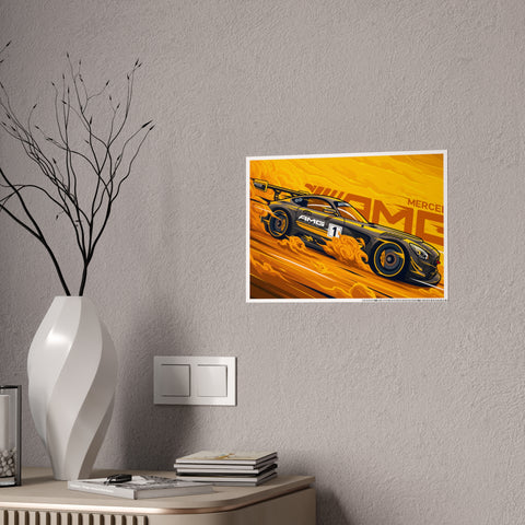 Mercedes AMG Gloss Poster - Vibrant Racing Wall Art for Car Enthusiasts