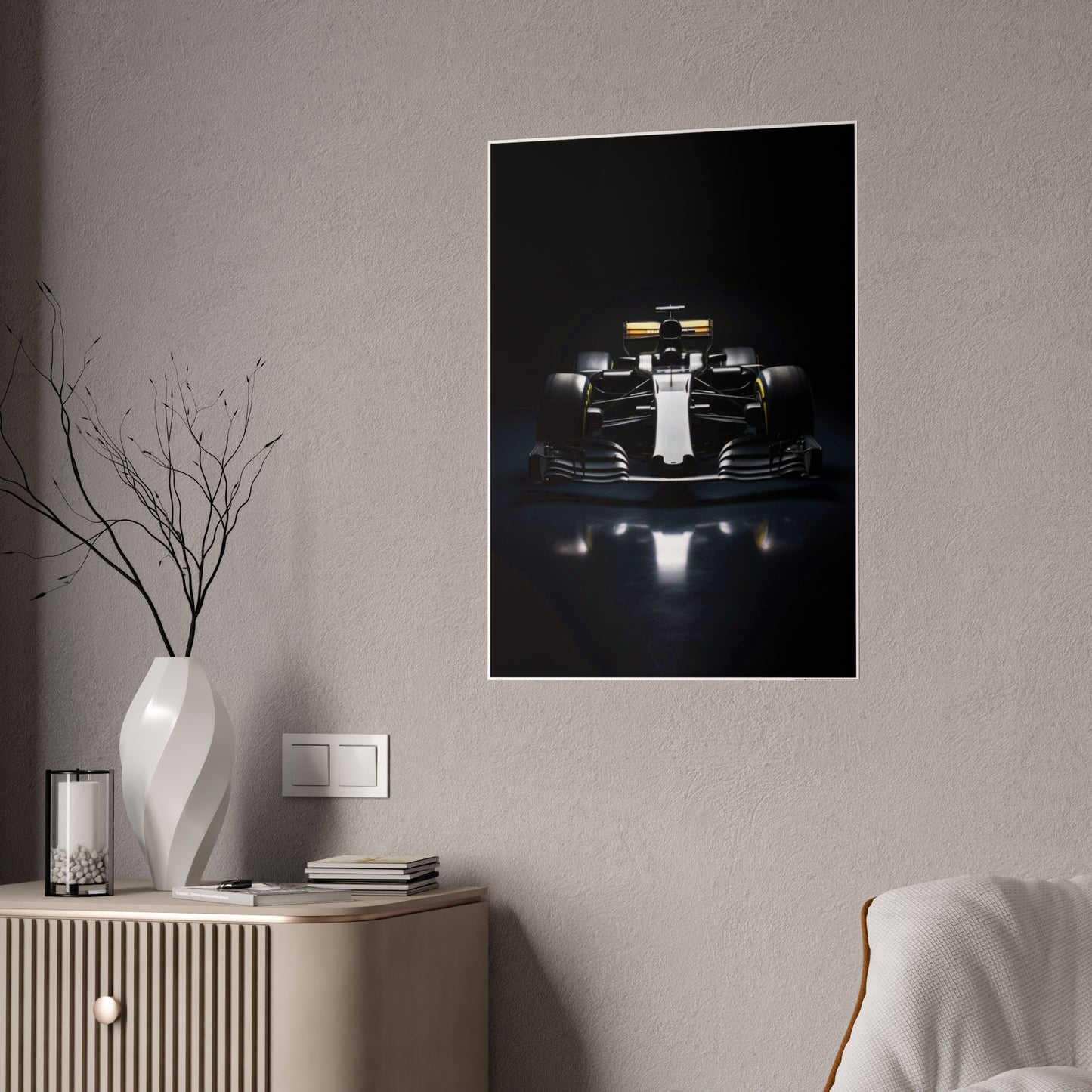 Sleek F1 Race Car Gloss Poster - Perfect for Auto Enthusiasts and Home Decor