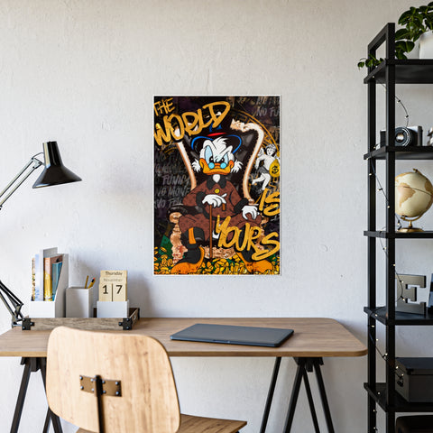 Glossy Art Poster - 'The World is Yours' Wall Decor