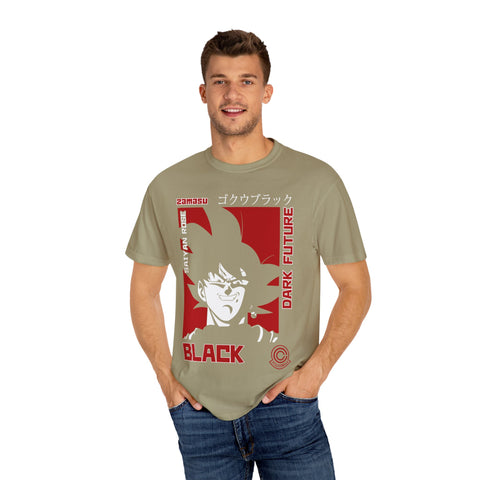 Unisex Garment-Dyed T-Shirt - Dark Future Saiyan Rose Design