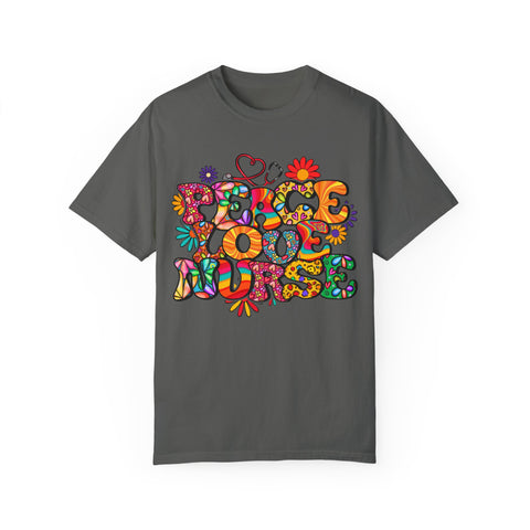 Peace Love Music Unisex Garment-Dyed T-shirt