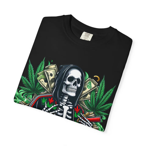 Good Vibes Unisex T-Shirt - Garment-Dyed Skeleton Design