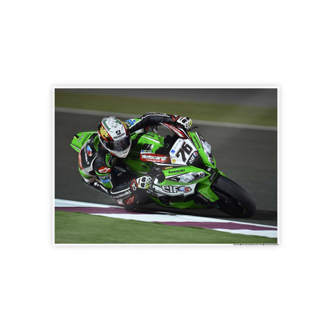 Glossy Motorcycle Racing Poster - Vibrant Wall Art for Motorsports Enthusiasts