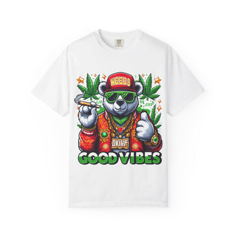 Good Vibes Panda T-Shirt - Unisex Garment-Dyed Tee for Chill Days