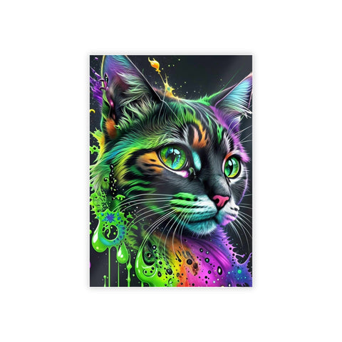 Vibrant Cat Gloss Poster - Colorful Art Print for Cat Lovers