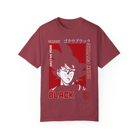 Unisex Garment-Dyed T-Shirt - Dark Future Saiyan Rose Design