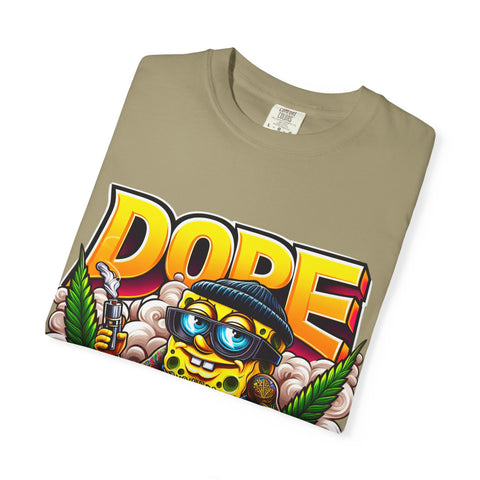 Unisex Garment-Dyed T-Shirt - Cool Cartoon ‘DOPE’ Design