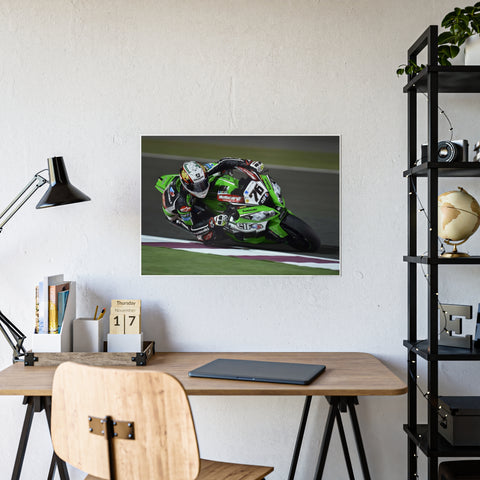 Glossy Motorcycle Racing Poster - Vibrant Wall Art for Motorsports Enthusiasts