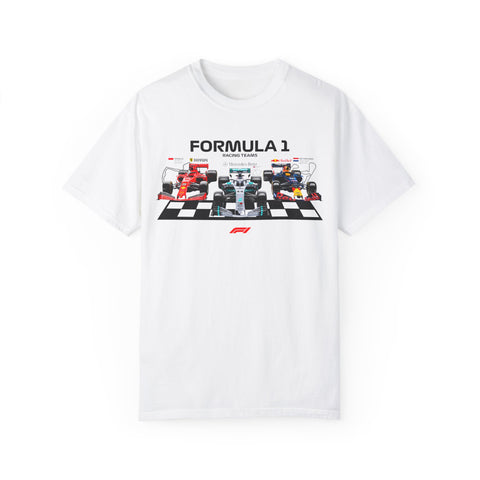 Formula 1 Racing Unisex Garment-Dyed T-shirt - Perfect for Fans and Race Day