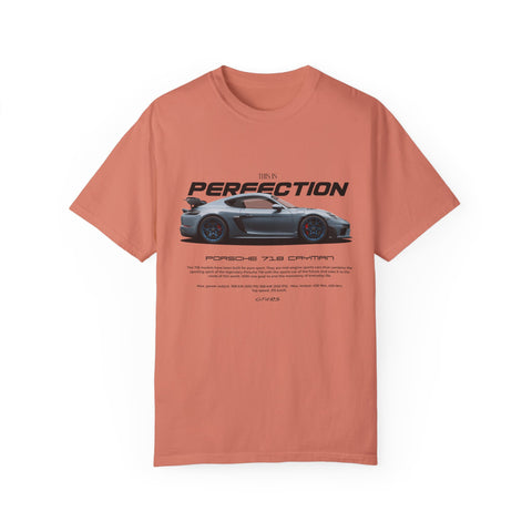 Unisex Garment-Dyed T-Shirt - 'This is Perfection' Porsche 718 Cayman Tee