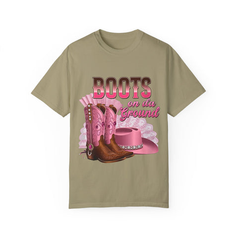 Unisex Garment-Dyed T-shirt - "Boots on the Ground" Country Style Tee