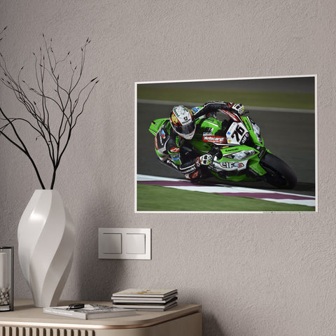 Glossy Motorcycle Racing Poster - Vibrant Wall Art for Motorsports Enthusiasts