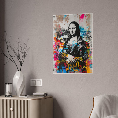Street Art Gloss Poster - Modern Graffiti Mona Lisa Wall Art