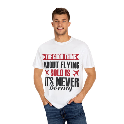 Funny Flying Solo T-Shirt for Travelers & Aviation Lovers