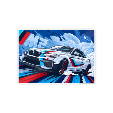 BMW M2 Glossy Poster - Vibrant Car Art for Auto Enthusiasts