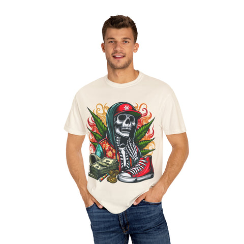 Chill Vibes Skull Graphic T-Shirt – Unisex Garment-Dyed Tee
