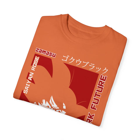 Unisex Garment-Dyed T-Shirt - Dark Future Saiyan Rose Design
